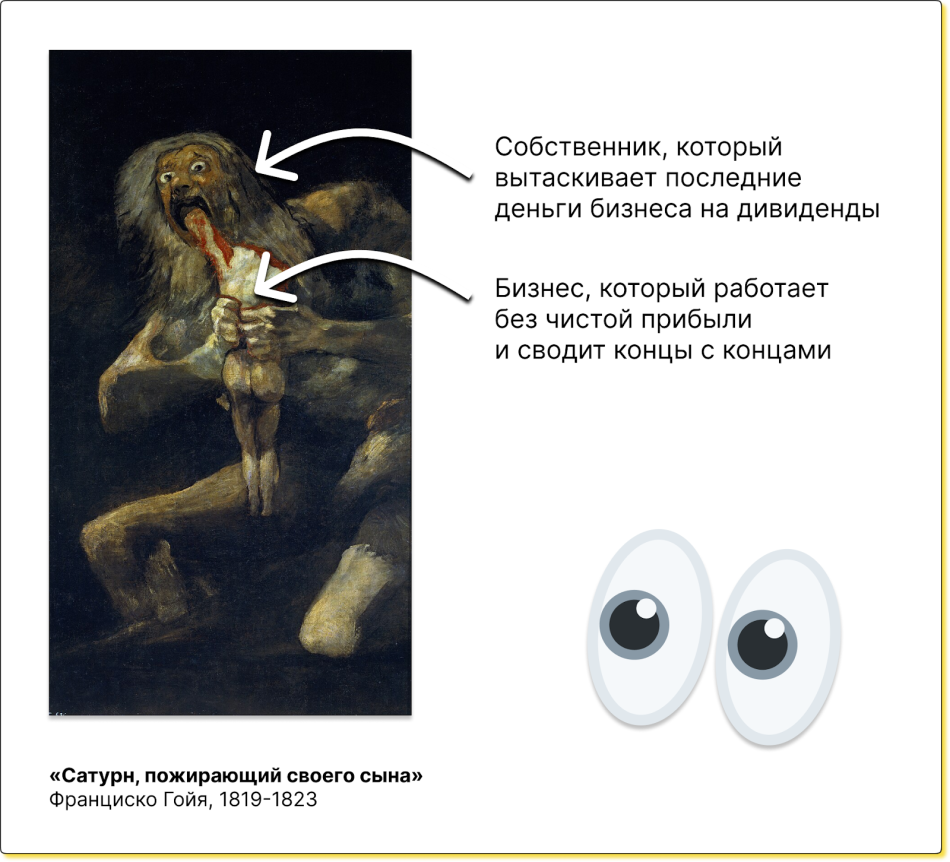 Мем про собственника, который вытаскивает из бизнеса последние деньги
