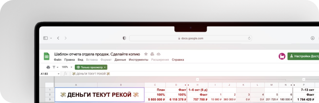 Отчёт отдела продаж от&nbspФактора продаж